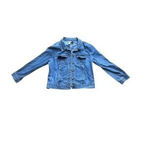 St Johns Bay Petite Extra Large Denim Jacket Classic Blue SZ petite XL